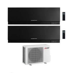 Mitsubishi Climatizzatore Dual Split Linea Kirigamine Zen MSZ-EF Nero 12+18 con MXZ-3F54VF Inverter R-32 Wi-Fi Classe A+++