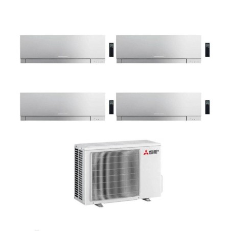 Mitsubishi Climatizzatore Quadri Split Kirigamine Zen MSZ-EF Silver 9+9+9+12 con MXZ-4F72VF Inverter R32 WiFi Classe A++