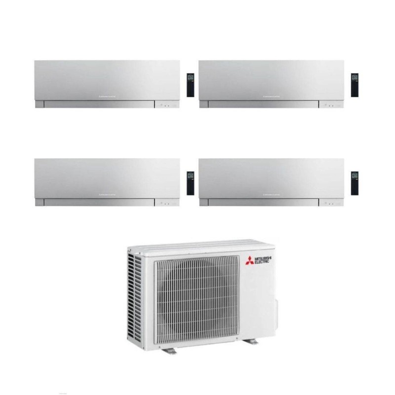 Mitsubishi Climatizzatore Quadri Split Kirigamine Zen MSZ-EF Silver 9+12+12+12 con MXZ-4F83VF Inverter R-32 Wi-Fi Classe A++