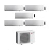 Mitsubishi Climatizzatore Penta Split Kirigamine Zen MSZ-EF Silver 9+9+9+12+18 con MXZ-5F102VF Inverter R-32 Wi-Fi Classe A++