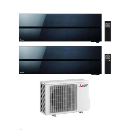 Mitsubishi Climatizzatore Dual Split Kirigamine MSZ-LN Nero 12+18 con MXZ-3F54VF3 Inverter R-32 Wi-Fi Classe A+++