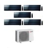 Mitsubishi Climatizzatore Penta Split Kirigamine MSZ-LN Nero 9+9+9+9+12 con MXZ-5F102VF Inverter R-32 Wi-Fi Classe A++