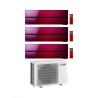 Mitsubishi Climatizzatore Trial Split Kirigamine MSZ-LN Rosso 9+9+9 con MXZ-3F54VF3 Inverter R-32 Wi-Fi Classe A+++
