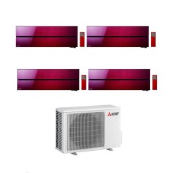 Mitsubishi Climatizzatore Quadri Split Kirigamine MSZ-LN Rosso 12+12+12+18 con MXZ-4F83VFHZ Inverter R-32 Wi-Fi Classe A++